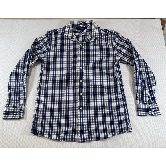 Tommy Hilfiger Other - Tommy Hilfiger Mens M Blue Plaid Slim Fit Button Up Shirt 15.5 32/33